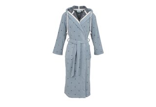 Carl Ross Dames Badjas Velours met Capuchon 623300 Iceblue/Basalt 48/50