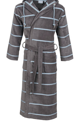Carl Ross Heren Badjas Velours met Capuchon 610300 Basalt/Iceblue 52/54