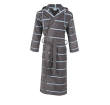 Carl Ross Peignoir pour Hommes Velours avec Capuche 610300 Basalte/Bleu Glacé 56/58
