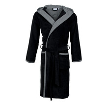 Carl Ross Peignoir Homme Velours avec Capuche 637310 Noir Profond/Basalte 52/54