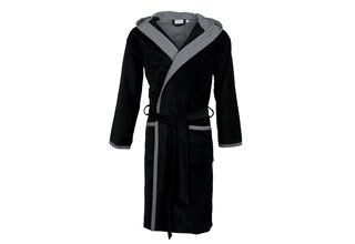 Carl Ross Heren Badjas Velours met Capuchon 637310 Deep Black/Basalt 52/54