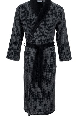 Carl Ross Heren Badjas Sjaalkraag 612200 Deep Black/Basalt 60/62