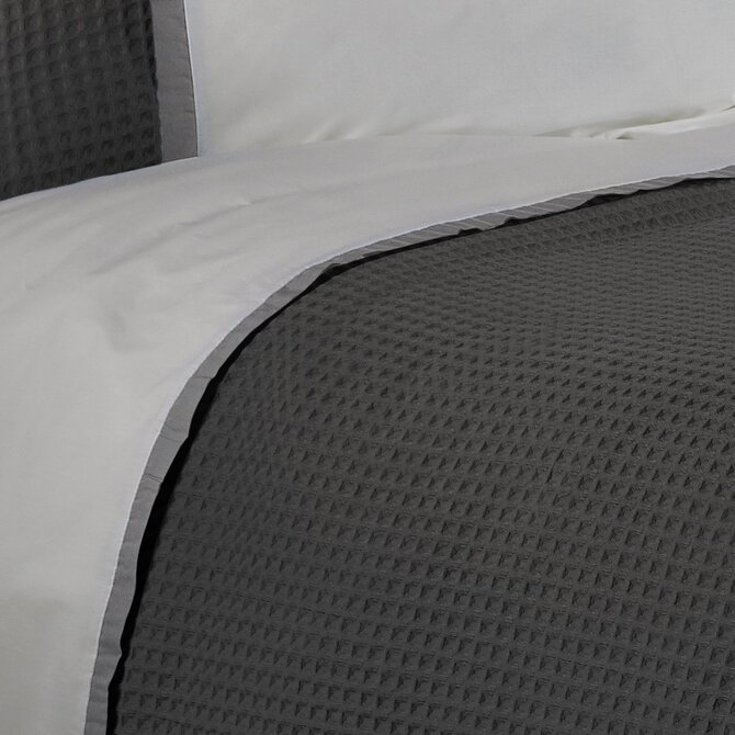 Dommelin  Dekbedovertrek Bari Percal 200TC Steenkool-Olifantgrijs 140x200/220 cm