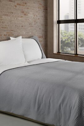Dommelin  Housse de couette Bari Percale 200TC gris souris-gris ardoise 140x200/220 cm