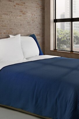Dommelin  Housse de couette Bari Percal 200TC Bleu jean-Marine 140x200/220 cm
