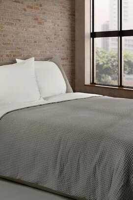 Dommelin Housse de couette Bari Percale 200TC Taupe-Noix de muscade 240x200/220 cm