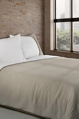 Dommelin Housse de couette Bari Percal 200TC Kaki-Nutmeg 140x200/220 cm