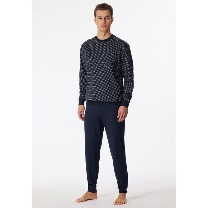 Schiesser Pyjama Long 159620 bleu foncé 60/4XL