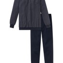 Schiesser Schiesser Pyjama Long 159620 bleu foncé 60/4XL