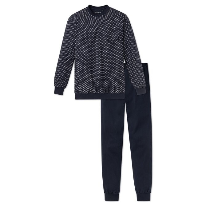 Schiesser Pyjama Long 159620 bleu foncé 62/5XL