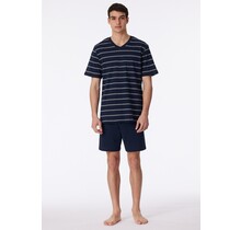 Schiesser Pyjama Court 159621 bleu foncé 54/XL