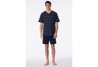 Schiesser Pyjama Court 159621 bleu foncé 58/3XL