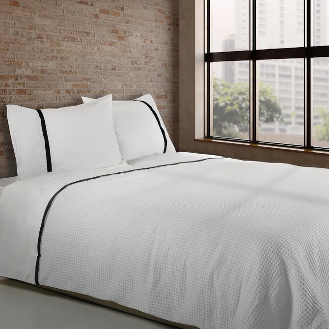 Dommelin Housse de couette Bari Percale 200TC Blanc-Noir 140x200/220 cm