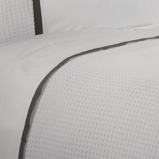 Dommelin  Housse de couette Bari Percale 200TC Blanc-Gris ardoise 140x200/220 cm