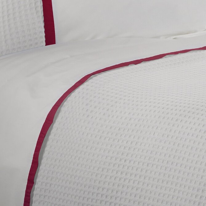 Dommelin  Dekbedovertrek Bari Percal 200TC Wit-Cherry 140x200/220 cm