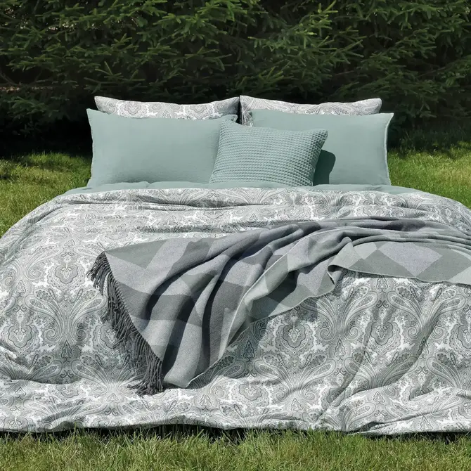 Taie d'oreiller Dommelin Pordoi Satin 400TC Vert sapin 60 x 70 cm