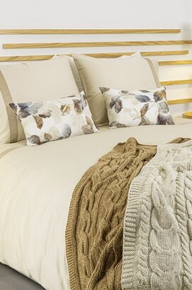 Dommelin Dekbedovertrek Listra Satijn 300TC Beige-Kaki 260x200/220 cm