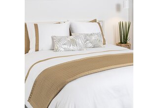 Dommelin Housse de couette Listra Satin 300TC Blanc-Bronze 260x200/220 cm