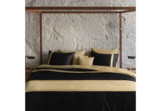 Dommelin Dekbedovertrek Listra Satijn 300TC Zwart-Brons 260x200/220 cm