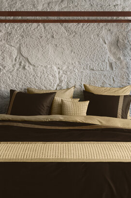 Dommelin Housse de couette Listra Satin 300TC Brun-Cappuccino 140x200/220 cm