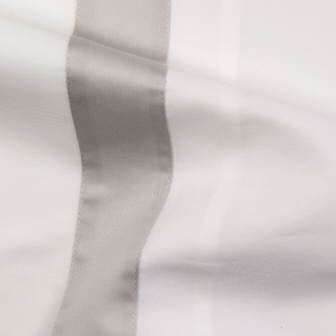 Dommelin Housse de couette Listra Satin 300TC Blanc-Argent 260x200/220 cm