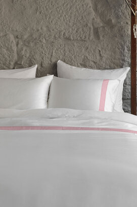 Dommelin Housse de couette Listra Satin 300TC Blanc-Rose clair 240x200/220 cm