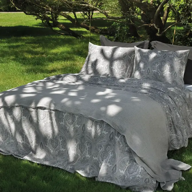 Housse de couette Dommelin Pordoi Satin 400TC Gris Éléphant 140x200/220 cm