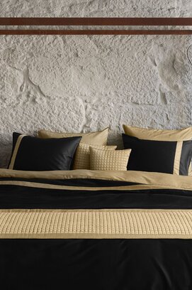 Housse de couette Dommelin Listra Satin 300tc Noir-Bronze 140x200/220