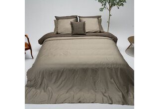 Housse de couette Dommelin Listra Satin 300tc Vert Olive-Limon 240x200/220