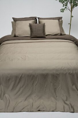 Dommelin Housse de couette Listra Satin 300tc Vert olive-Argile 260x200/220