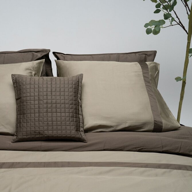 Dommelin Housse de couette Listra Satin 300tc Vert olive-Argile 260x200/220