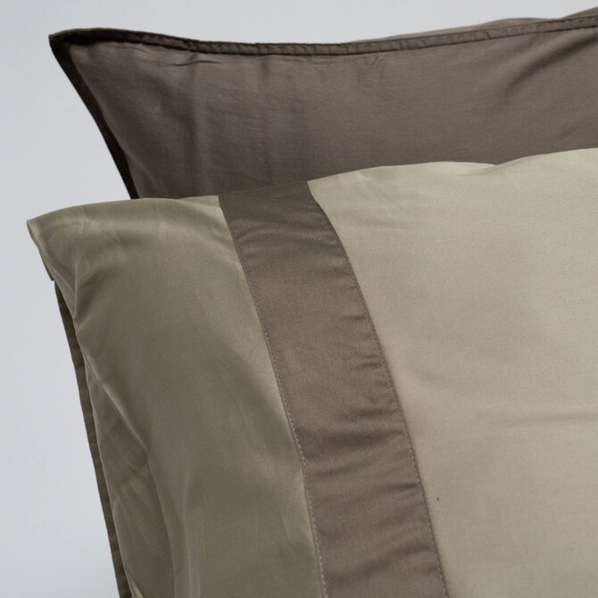 Dommelin Housse de couette Listra Satin 300tc Vert olive-Argile 260x200/220