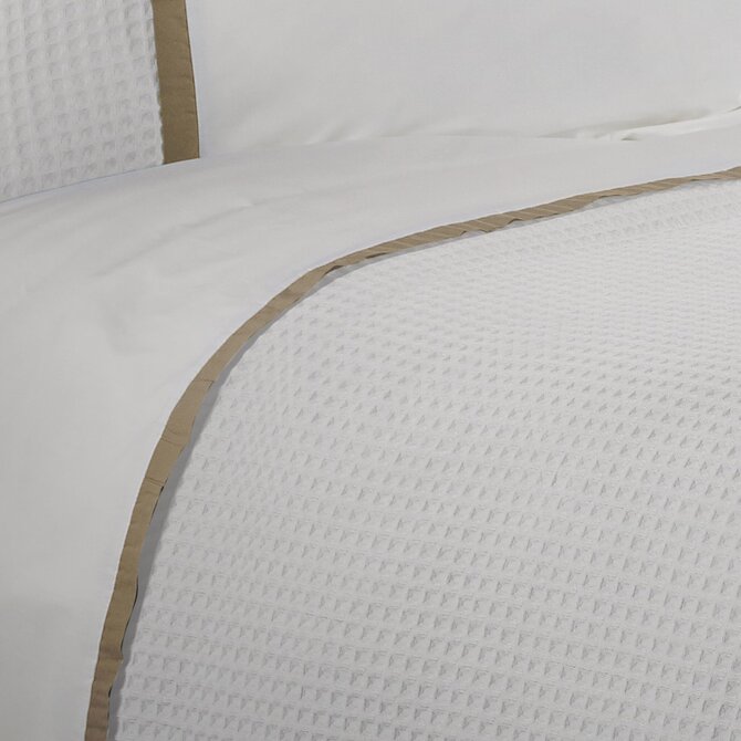 Dommelin Housse de couette Bari Percal 200TC Blanc-Kaki 140x200/220