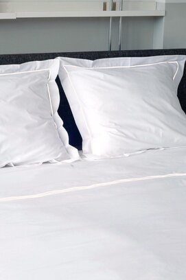 Dommelin Housse de couette Cortina Percale 200TC Blanc-Blanc 140x200/220 cm