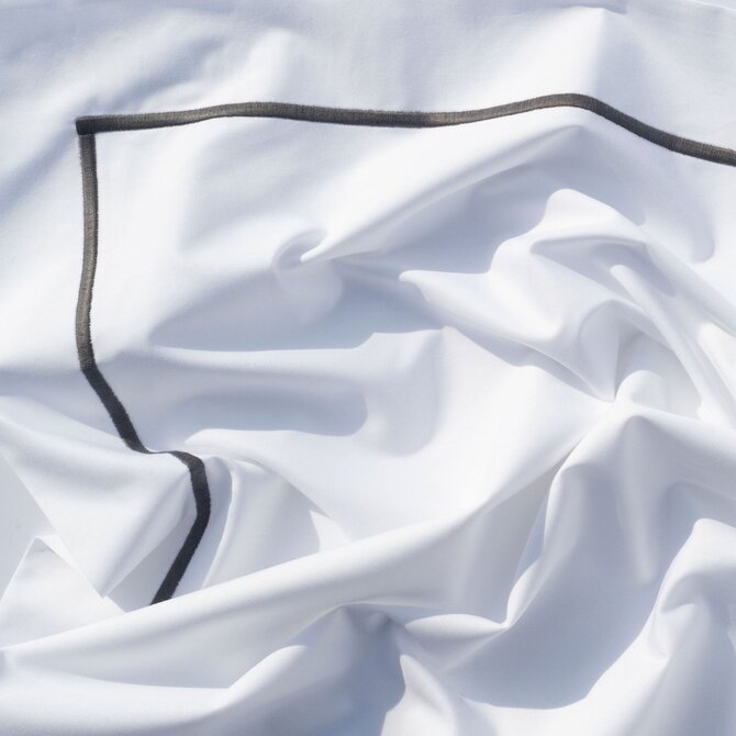 Dommelin Housse de couette Cortina Percale 200TC Blanc-Anthracite 240x200/220 cm