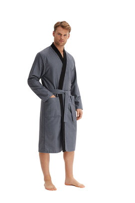 Morgenstern VINCENZA Peignoir pour hommes imprimé/anthracite M