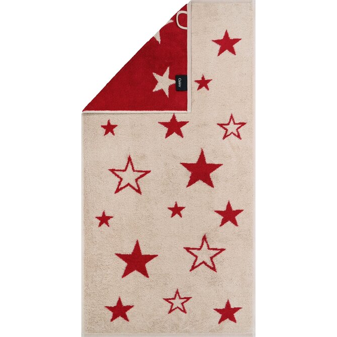 Cawo Christmas Edition 792 Stars Serviette rouge