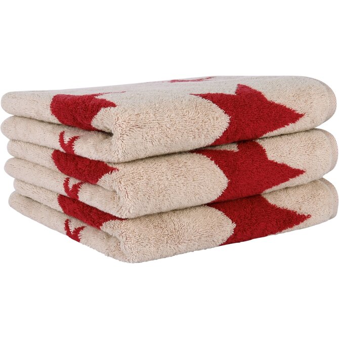 Cawo Christmas Edition 792 Stars Handdoek rot