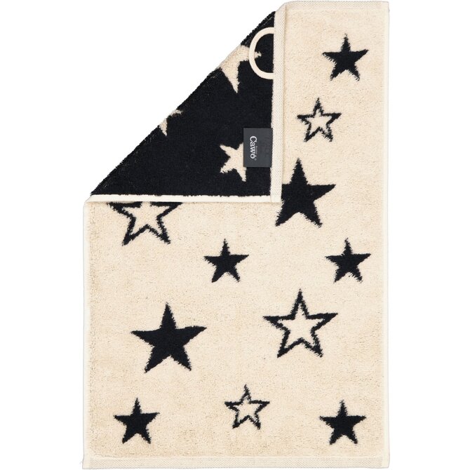 Cawo Christmas Edition 792 Stars Gastendoekje schwarz