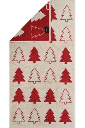 Cawo Édition de Noël 794 Sapins Serviette rouge