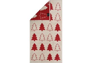 Cawo Édition de Noël 794 Sapins Serviette rouge