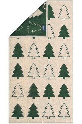 Cawo Christmas Edition 794 Fir trees Handdoek beige