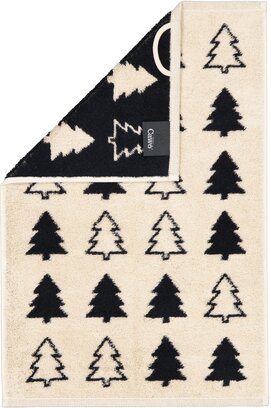 Cawo Christmas Edition 794 Fir trees Gastendoekje schwarz