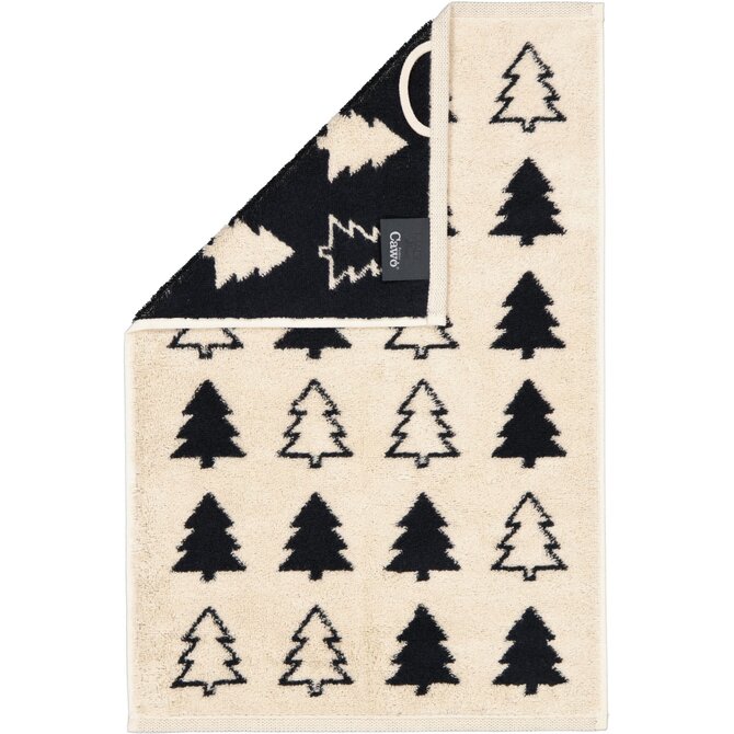 Cawo Édition de Noël 794 Sapins Serviette invité noir