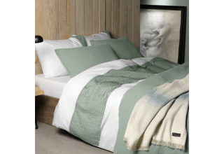 Dommelin Dekbedovertrek Elements Percal 200TC Wit-Olifantgrijs 240x200/220 cm