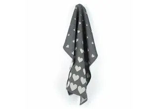 Bunzlau Castle theedoek Hearts Black 65x65