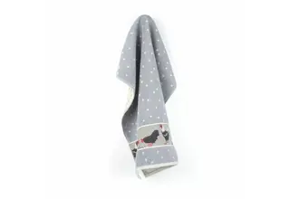 Bunzlau Castle keukendoek Chickens Grey 53x60