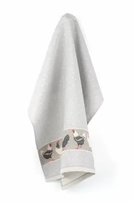 Bunzlau Castle torchon Chickens Grey 65x65