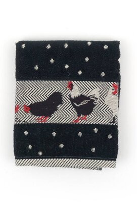 Bunzlau Castle torchon de cuisine Chickens Black 53x60