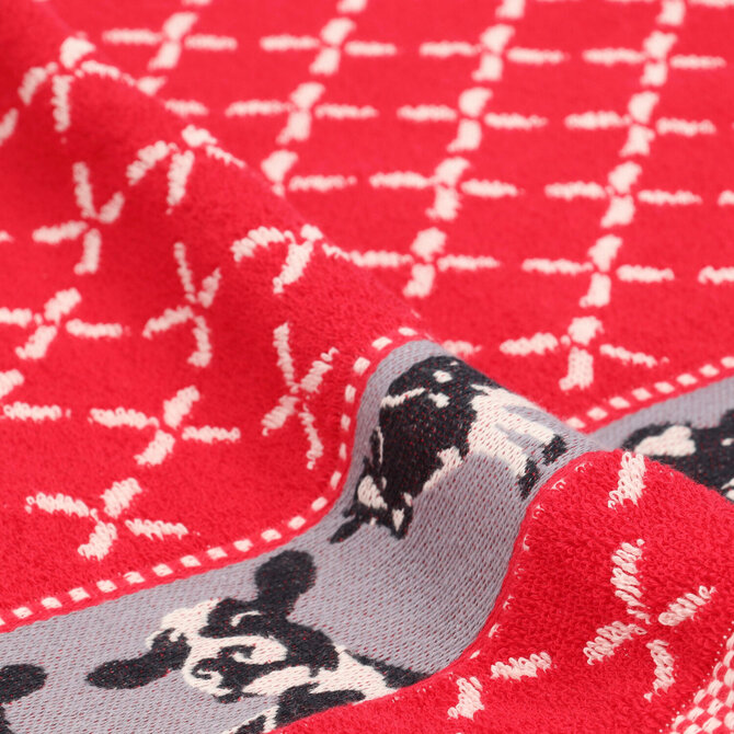 Torchon de cuisine Bunzlau Castle Vaches Rouge 53x60